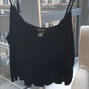Club Monaco black crepe crop top XS